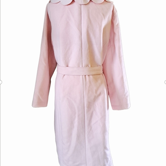 ELOQUII PINK DRAPER JAMES SCALLOP TRIM WRAP COAT SZ 2X - Picture 6 of 9